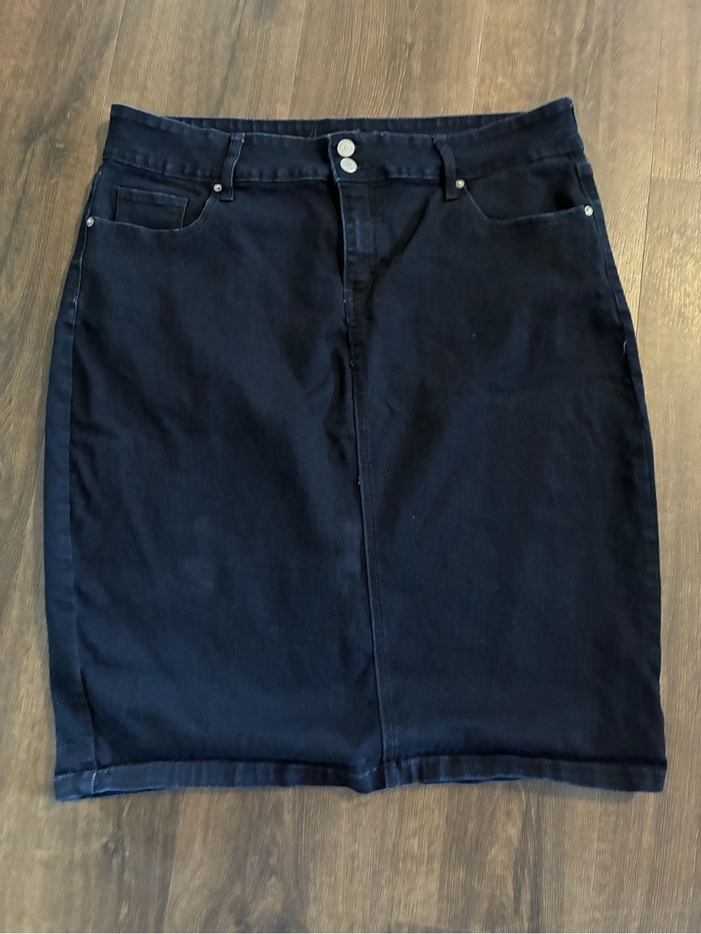 Copper Flash Size 20W Dark Wash Stretch Denim Pencil Skirt Plus Size